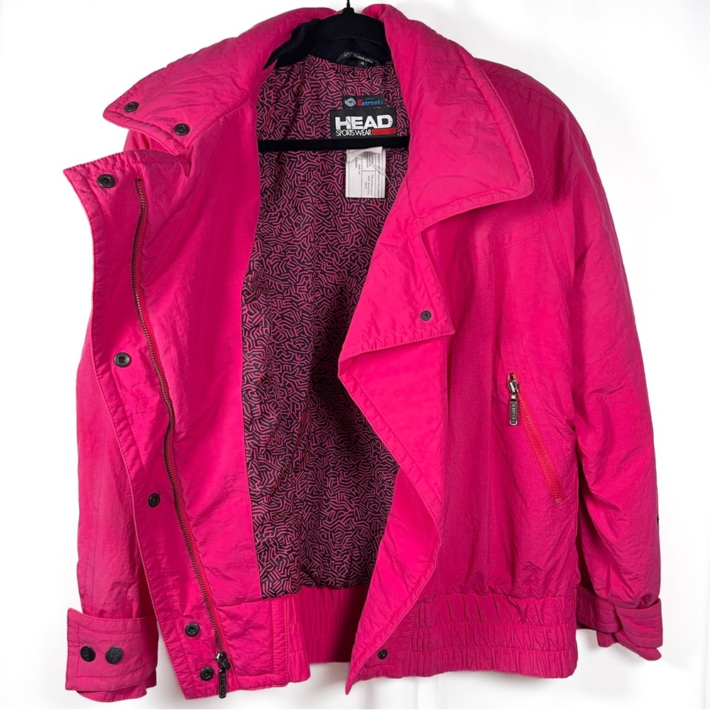 Vintage 80’s HEAD Parka Ski Jacket Hot Pink with Zebra Lining medium